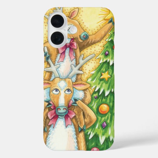 Kerstrendiertje met kerstboomster Case-Mate iPhone case (Achterkant)
