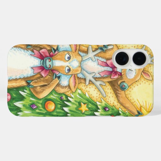 Kerstrendiertje met kerstboomster Case-Mate iPhone case (Achterkant (horizontaal))