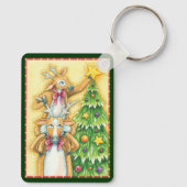 Kerstrendiertje met kerstboomster sleutelhanger (Achterkant)