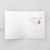 Kerstrendiertje op rode pokadots kaart (Binnen)