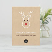 Kerstrendiertje voor bedrijven met Logo Feestdagenkaart (Staand voorkant)