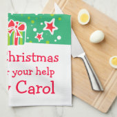 Kerstrendiertjes voegen keukenhanddoek toe (Quarter Fold)