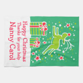 Kerstrendiertjes voegen keukenhanddoek toe (Horizontaal)