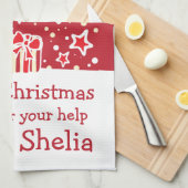 Kerstrendiertjes voegen keukenhanddoek toe (Quarter Fold)