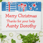 Kerstrendiertjes voegen keukenhanddoek toe (Gevouwen)