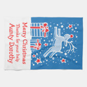 Kerstrendiertjes voegen keukenhanddoek toe (Horizontaal)