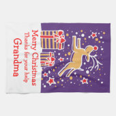 Kerstrendiertjes voegen keukenhanddoek toe (Horizontaal)