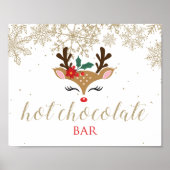 Kerstrendierts, warme chocolaatstaaf Gold Poster (Voorkant)