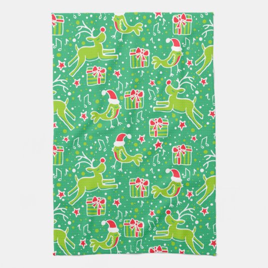 Kerstrendiervogel met zwarte handdoek (Verticaal)