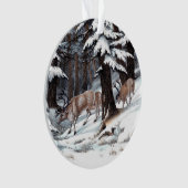 Kerstrendierwinterbos Holiday Rustic Ornament (voorkant)