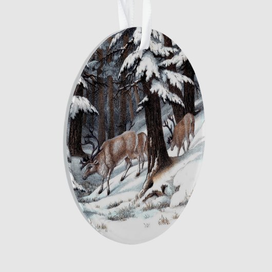 Kerstrendierwinterbos Holiday Rustic Ornament (voorkant)