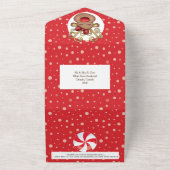 kerstrendierwintersneeuwfeest baby shower all in one uitnodiging (Buitenkant)