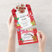 kerstrendierwintersneeuwfeest baby shower all in one uitnodiging (Afscheurbaar)