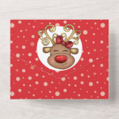 kerstrendierwintersneeuwfeest baby shower all in one uitnodiging (Achterkant)