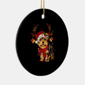 KerstrendierYorkie Keramisch Ornament (Rechts)