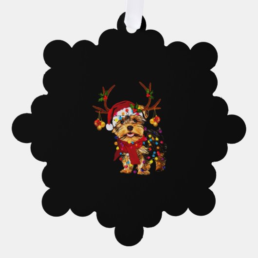 KerstrendierYorkie Ornament Kaart (Voorkant)