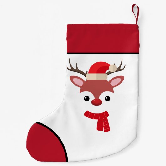 kerstrennige gezichten voor kleine kerststaart kleine kerstsok (Achterkant)