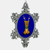 kerstrenrendier voor de klaute tin sneeuwvlok ornament (Links)