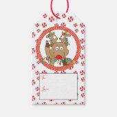 kerstrenrendieren zeggen: cadeaulabel (Voorkant)