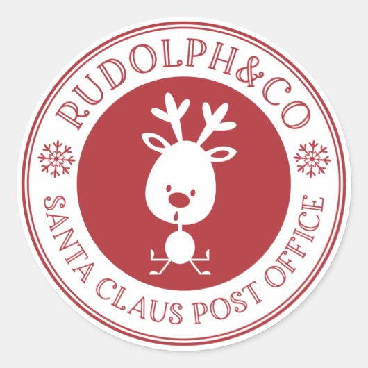 kerstrenrendierkerstkerstpost Kantoor Ronde Sticker (Voorkant)