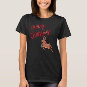 Kerstrenrendierlijk kerstcadeautje voor vrouwen t-shirt