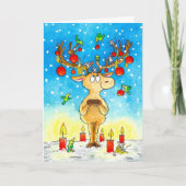 kerstrenrendierster bedankkaart (Voorkant)