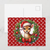 kerstrenrendierster briefkaart (Voorkant / Achterkant)