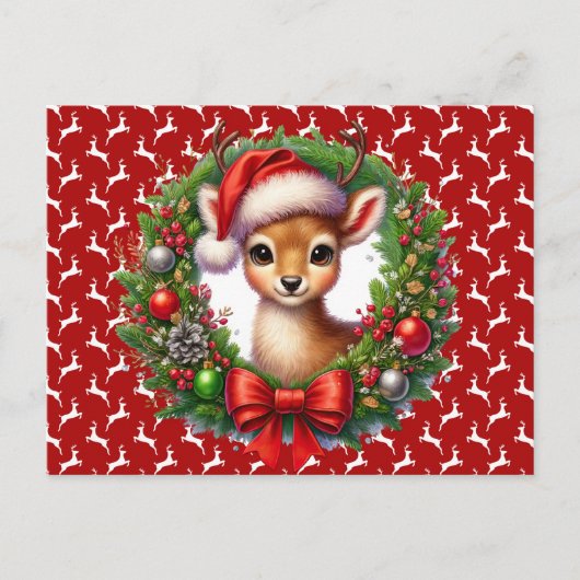 kerstrenrendierster briefkaart (Voorkant)