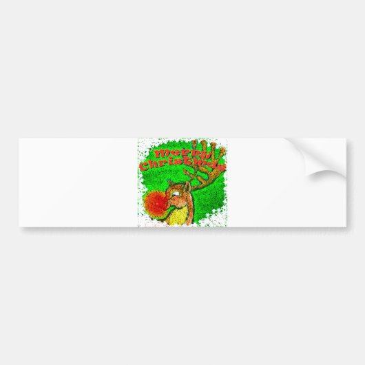 kerstrenrendierster bumpersticker (Voorkant)