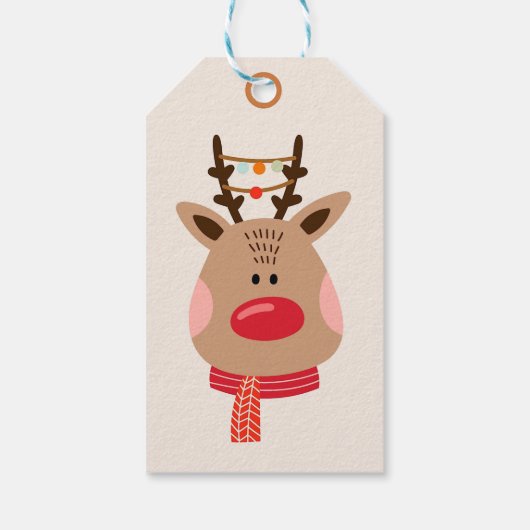 kerstrenrendierster cadeaulabel (Achterkant)