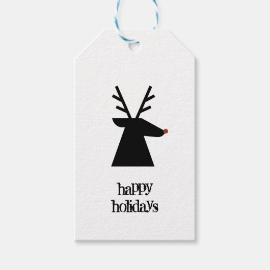 kerstrenrendierster cadeaulabel (Voorkant)