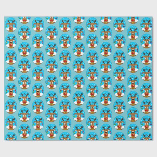 kerstrenrendierster cadeaupapier (Vlak)