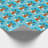 kerstrenrendierster cadeaupapier (Hoek)