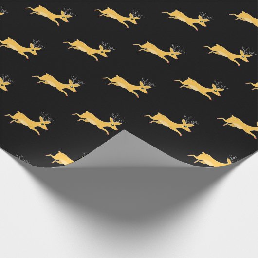 kerstrenrendierster cadeaupapier (Hoek)