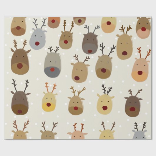 kerstrenrendierster cadeaupapier (Vlak)