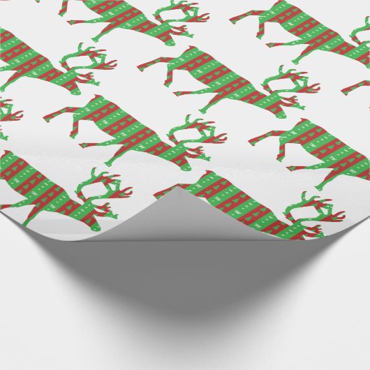 kerstrenrendierster cadeaupapier (Hoek)