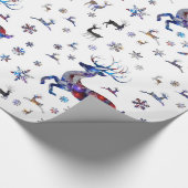 kerstrenrendierster cadeaupapier (Hoek)