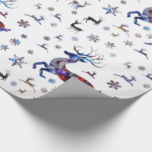 kerstrenrendierster cadeaupapier (Hoek)