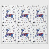 kerstrenrendierster cadeaupapier (Vlak)