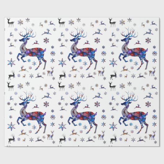 kerstrenrendierster cadeaupapier (Vlak)