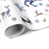 kerstrenrendierster cadeaupapier (Rol Hoek)