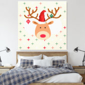 kerstrenrendierster canvas afdruk (Insitu (Slaapkamer))