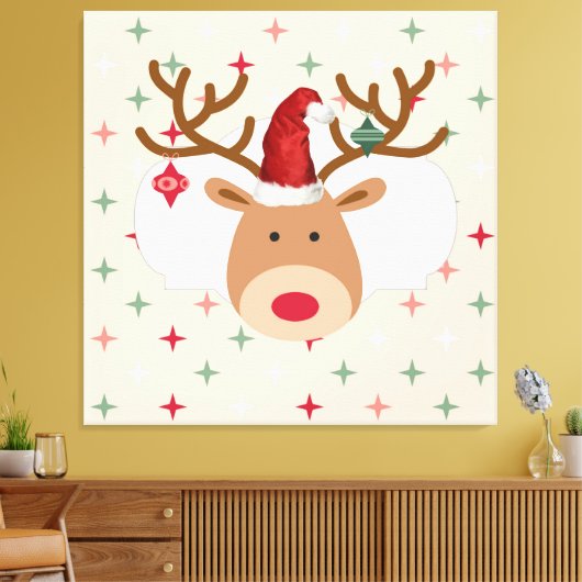 kerstrenrendierster canvas afdruk (Insitu (Woonkamer))