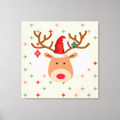 kerstrenrendierster canvas afdruk (Voorkant)