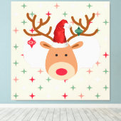 kerstrenrendierster canvas afdruk (Insitu (Houten vloer))