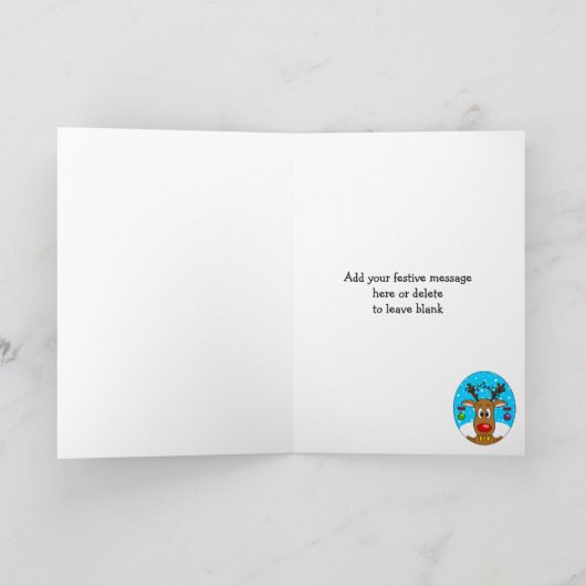 kerstrenrendierster feestdagen kaart (Binnen)