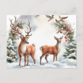 kerstrenrendierster feestdagenkaart
