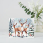 kerstrenrendierster feestdagenkaart (Staand voorkant)