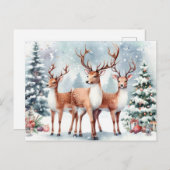 kerstrenrendierster feestdagenkaart (Voorkant / Achterkant)