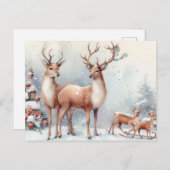 kerstrenrendierster feestdagenkaart (Voorkant / Achterkant)